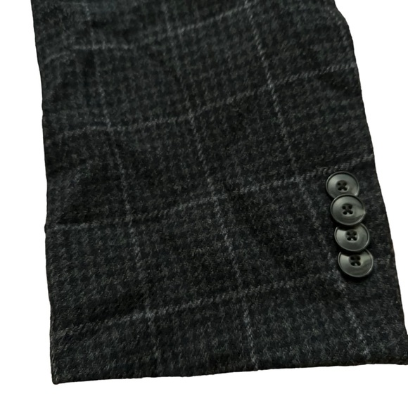 Jos. A. Bank Blazer Jacket Mens 44R Sports Coat Tailored Fit Plaid Charcoal Gray - Picture 4 of 7